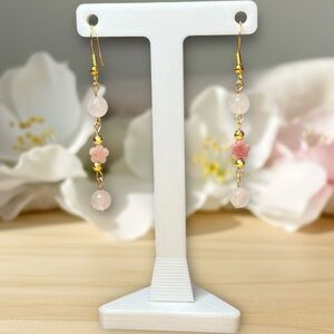 Handmade Gemstone Floral Earrings